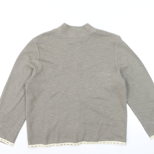 Spanner Women Beige Knit Suit Jacket L Lightweight Acrylic Wool