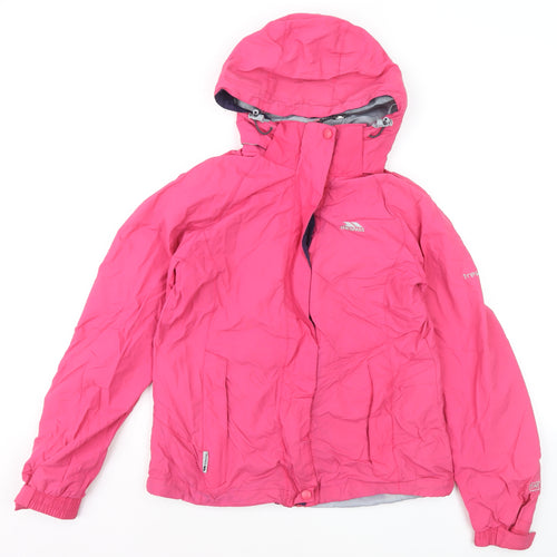 Trespass Women's Pink Waterproof Hooded Rain Jacket Size S