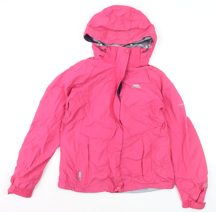 Trespass Women's Pink Waterproof Hooded Rain Jacket Size S