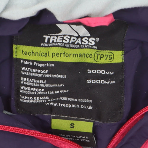 Trespass Women's Pink Waterproof Hooded Rain Jacket Size S