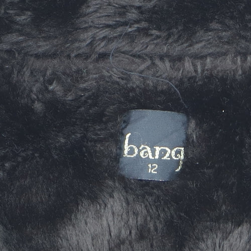 Bang Women's Brown Animal Print Faux Fur Long Coat Size 12