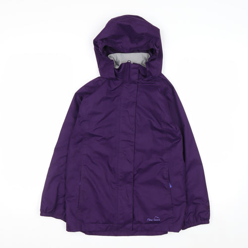 Peter Storm Girls Purple Hooded Waterproof Rain Coat Jacket 9-10 Years
