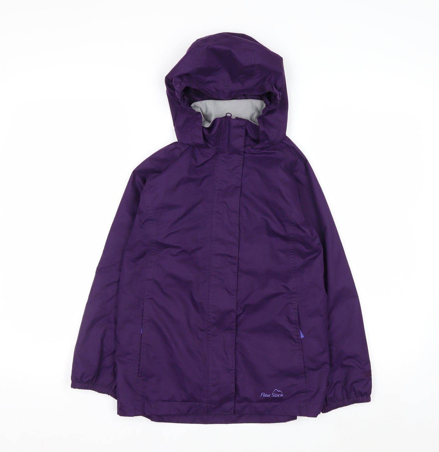 Peter Storm Girls Purple Hooded Waterproof Rain Coat Jacket 9-10 Years