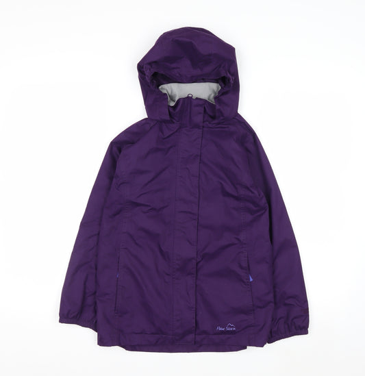 Peter Storm Girls Purple Hooded Waterproof Rain Coat Jacket 9-10 Years