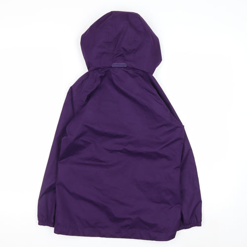 Peter Storm Girls Purple Hooded Waterproof Rain Coat Jacket 9-10 Years