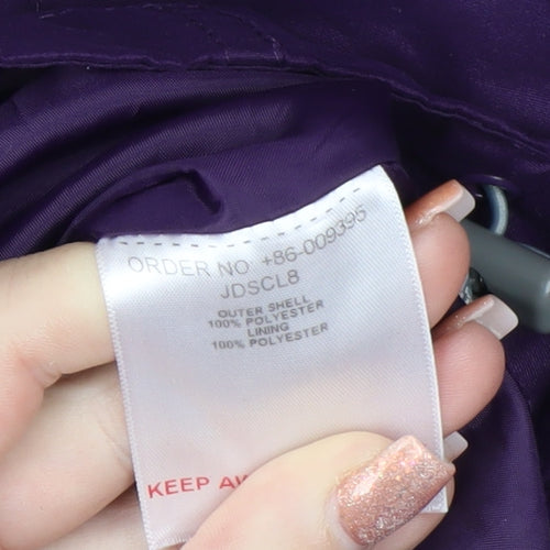 Peter Storm Girls Purple Hooded Waterproof Rain Coat Jacket 9-10 Years
