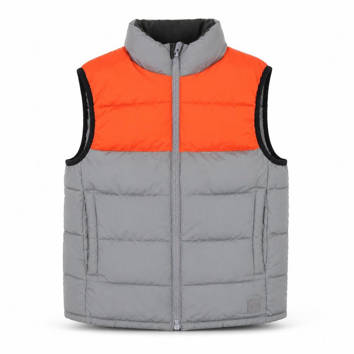 Gap Kids Boys Grey & Orange Padded Bodywarmer Gilet M 8-9 Years