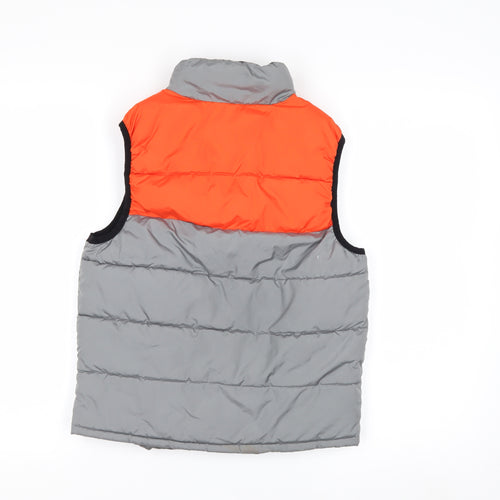 GAP Kids Boys Grey & Orange Padded Bodywarmer Gilet M 8-9 Years