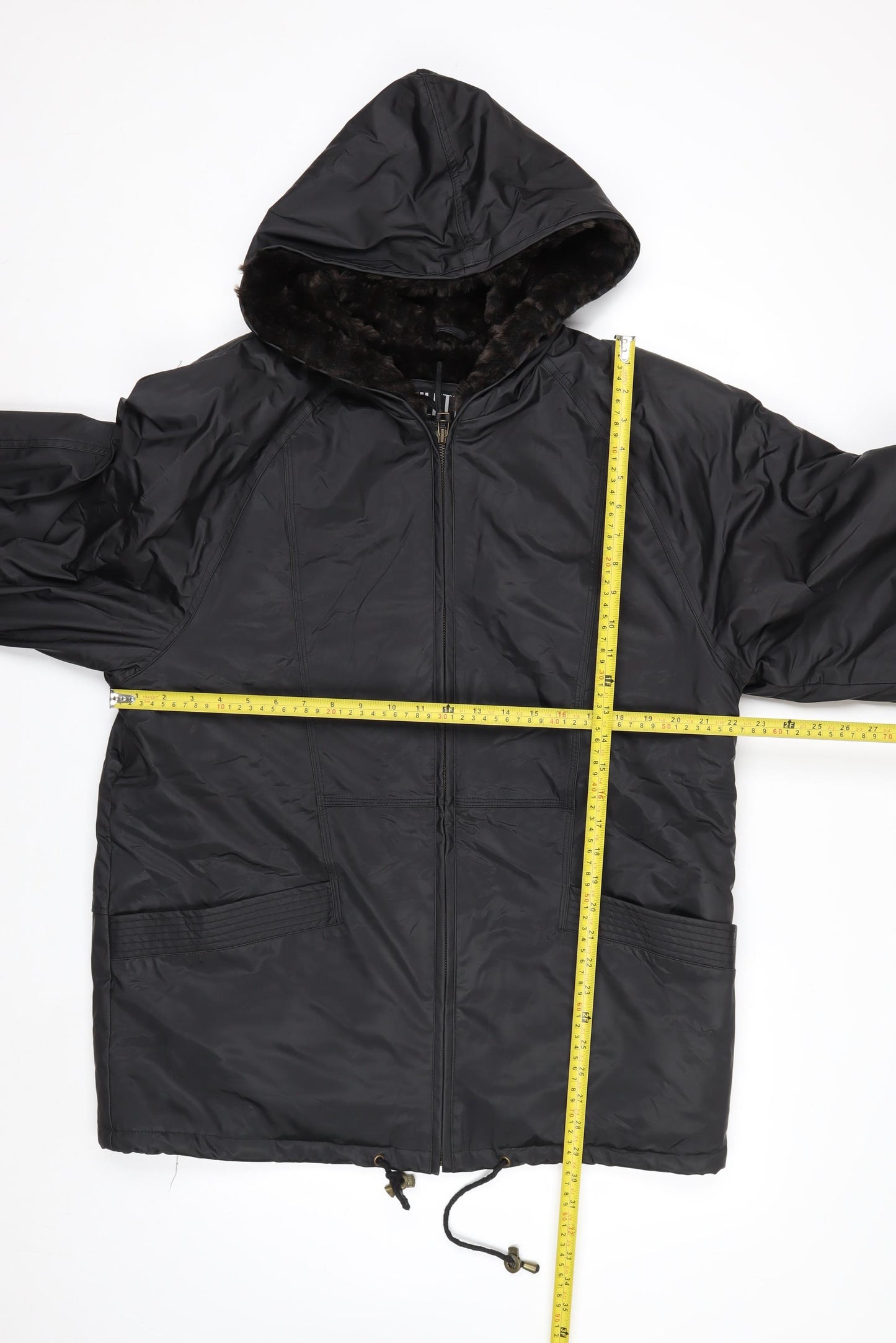 Miletta Women's Black Hooded Parka Jacket Size M Lined Winter Coat