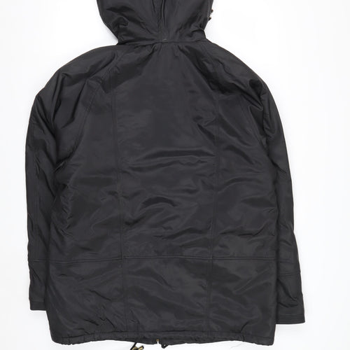 Miletta Women's Black Hooded Parka Jacket Size M Lined Winter Coat