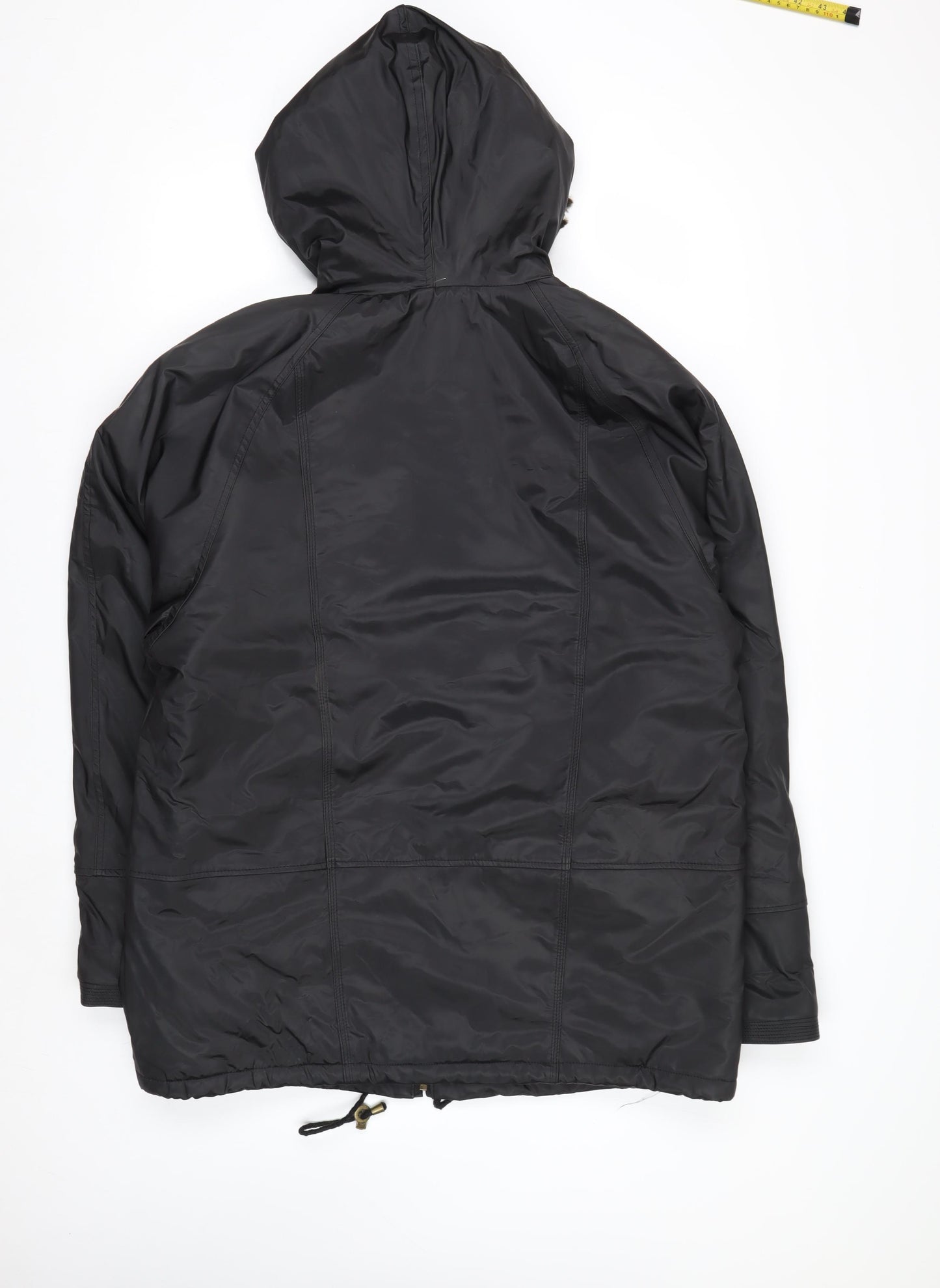 Miletta Women's Black Hooded Parka Jacket Size M Lined Winter Coat