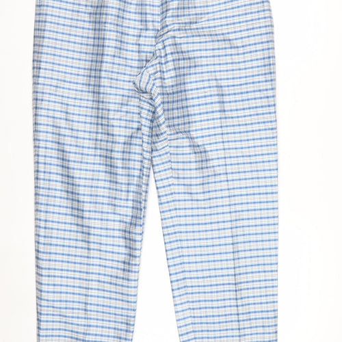 Jones New York Country Women's Blue Checked Silk Trousers Size 12