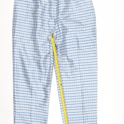 Jones New York Country Women's Blue Checked Silk Trousers Size 12