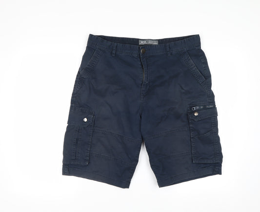 Denim Co Men's Blue Cargo Shorts W34 Regular Fit Utility Style