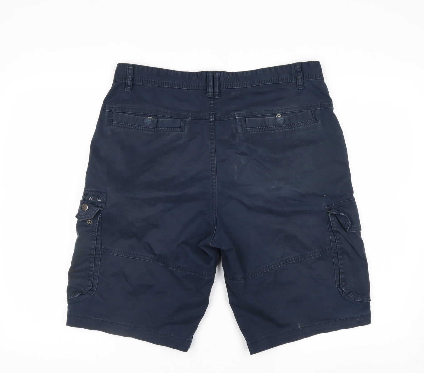 Denim Co Men's Blue Cargo Shorts W34 Regular Fit Utility Style