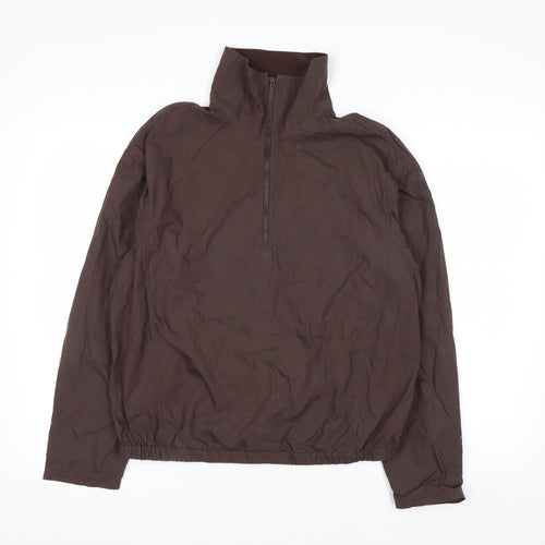 Uniqlo Men Brown 1/4 Zip Lightweight Cotton Jacket Size M