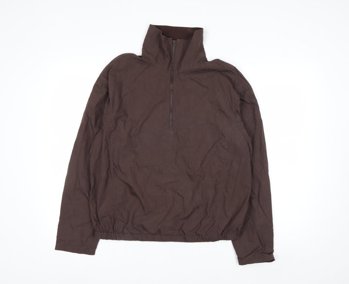 Uniqlo Men Brown 1/4 Zip Lightweight Cotton Jacket Size M