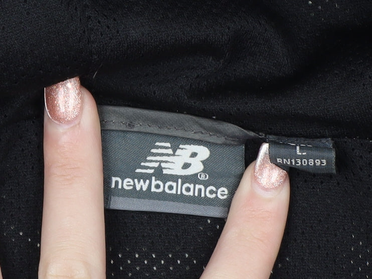 New Balance Men's Grey Hooded Windbreaker Jacket L Lightweight