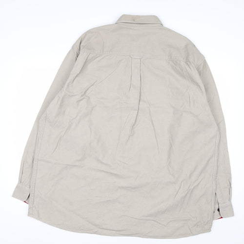 Rivers Men's Beige Cotton Long Sleeve Button-Up Shirt L