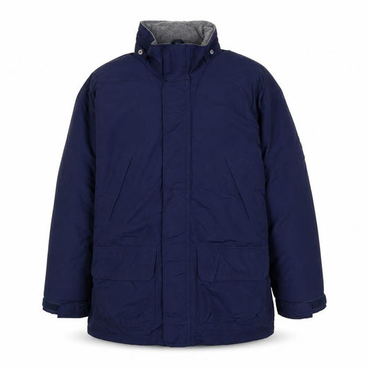 Front view of Hartwell Men's Blue L Parka Jacket Nylon Lined Winter Coat