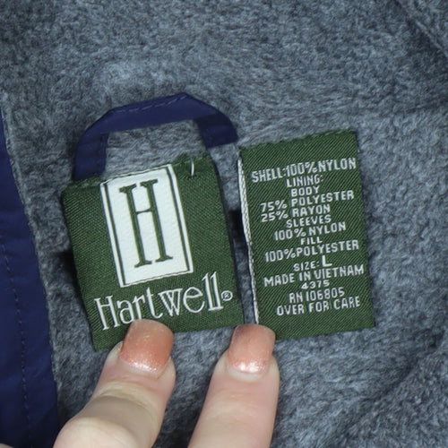 Hartwell Men's Blue L Parka Jacket Nylon Lined Winter Coat