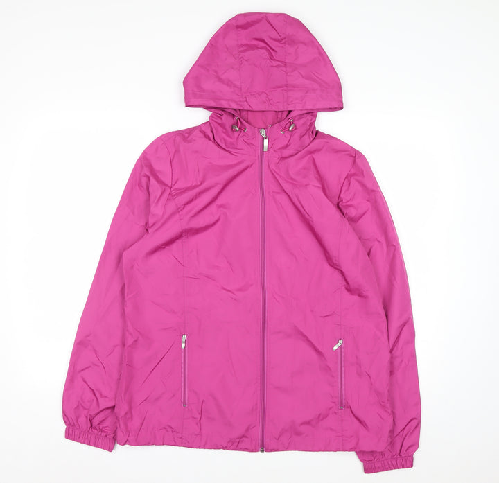 Northern Reflections Women's Pink Hooded Packaway Jacket Size M Polyester