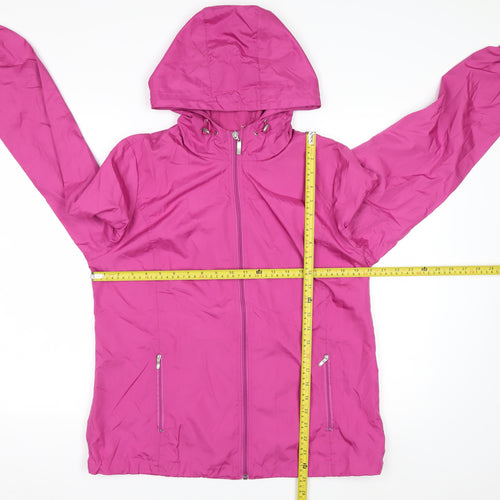 Northern Reflections Women's Pink Hooded Packaway Jacket Size M Polyester