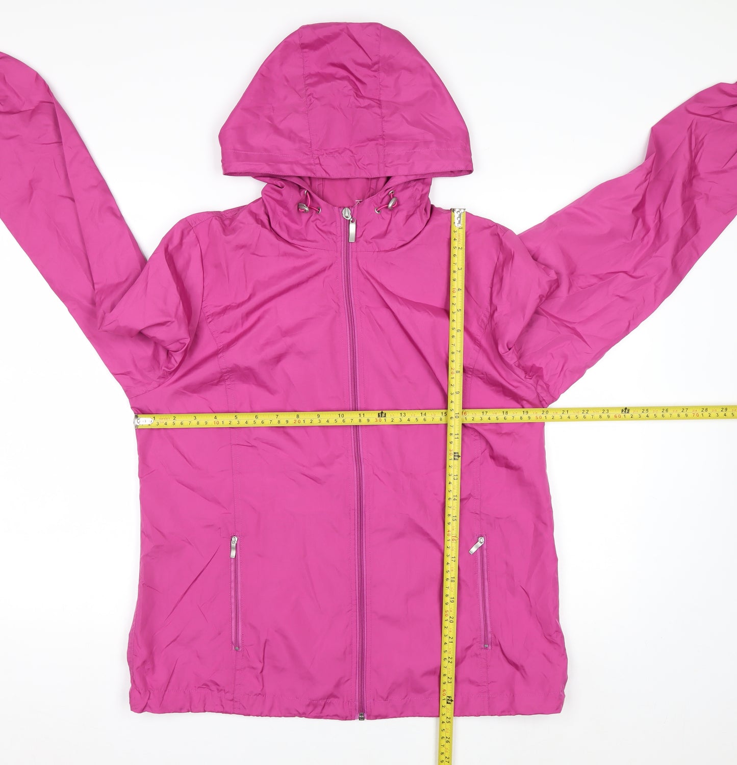 Northern Reflections Women's Pink Hooded Packaway Jacket Size M Polyester