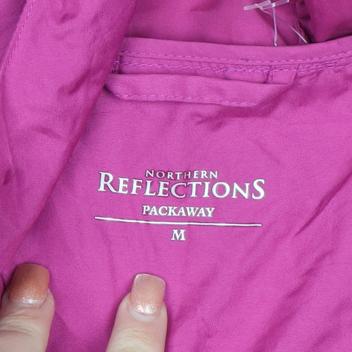 Northern Reflections Women's Pink Hooded Packaway Jacket Size M Polyester
