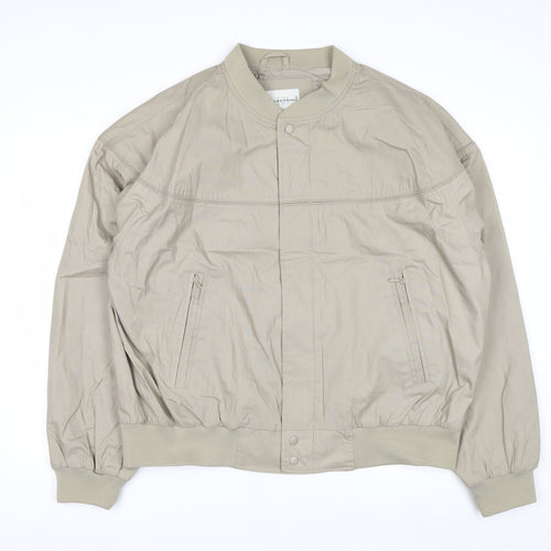 Knightsbridge Men's Beige Bomber Jacket L Regular Fit Polyester