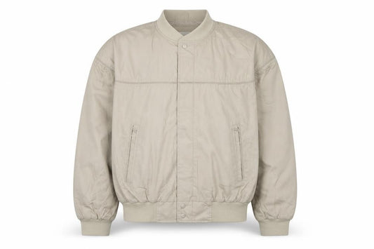 Front view of Knightsbridge Men's Beige Bomber Jacket L Regular Fit Polyester