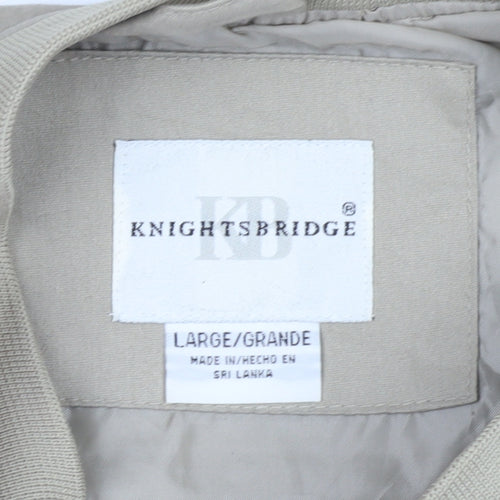 Knightsbridge Men's Beige Bomber Jacket L Regular Fit Polyester