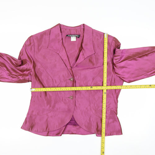 Ursula of Switzerland Women’s Pink Brocade Acetate Blazer Size 10