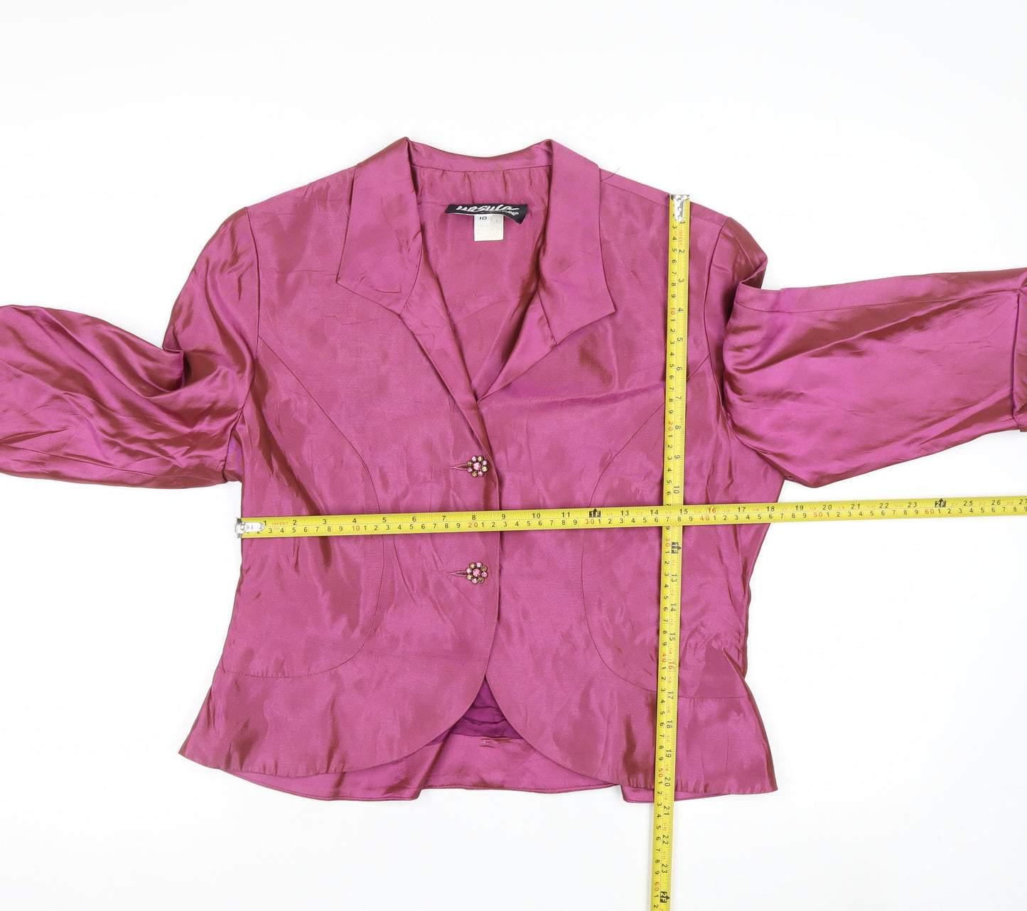 Ursula of Switzerland Women’s Pink Brocade Acetate Blazer Size 10
