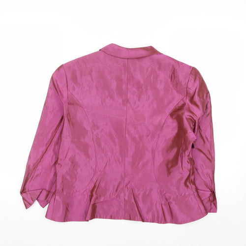 Ursula of Switzerland Women’s Pink Brocade Acetate Blazer Size 10