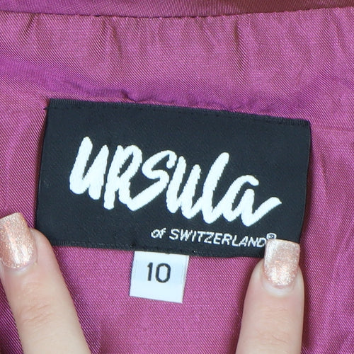 Ursula of Switzerland Women’s Pink Brocade Acetate Blazer Size 10
