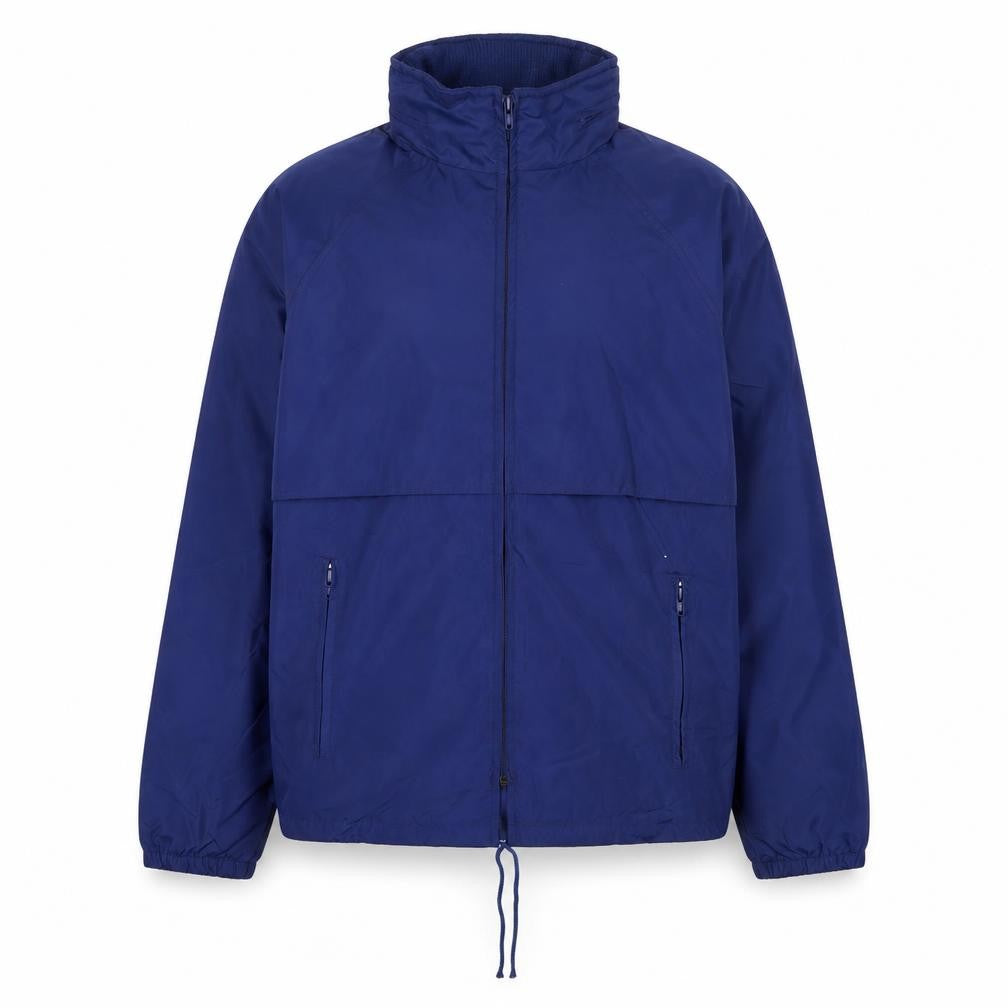 Front view of Eddie Bauer Men’s Blue Nylon Windbreaker Jacket, size S, Outdoor