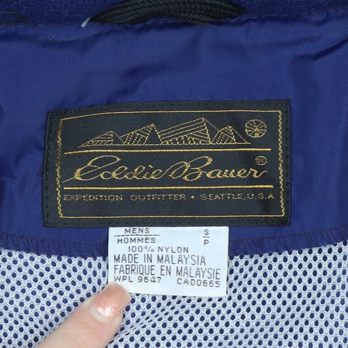 Eddie Bauer Men’s Blue Nylon Windbreaker Jacket Size S Outdoor