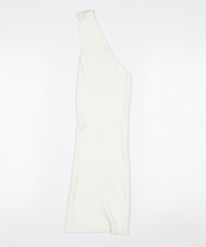 Miss Toxic Women's White One Shoulder Knit Top Size 6