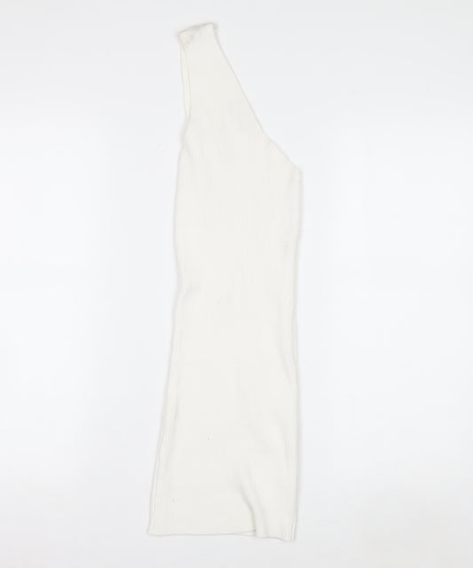 Miss Toxic Women's White One Shoulder Knit Top Size 6