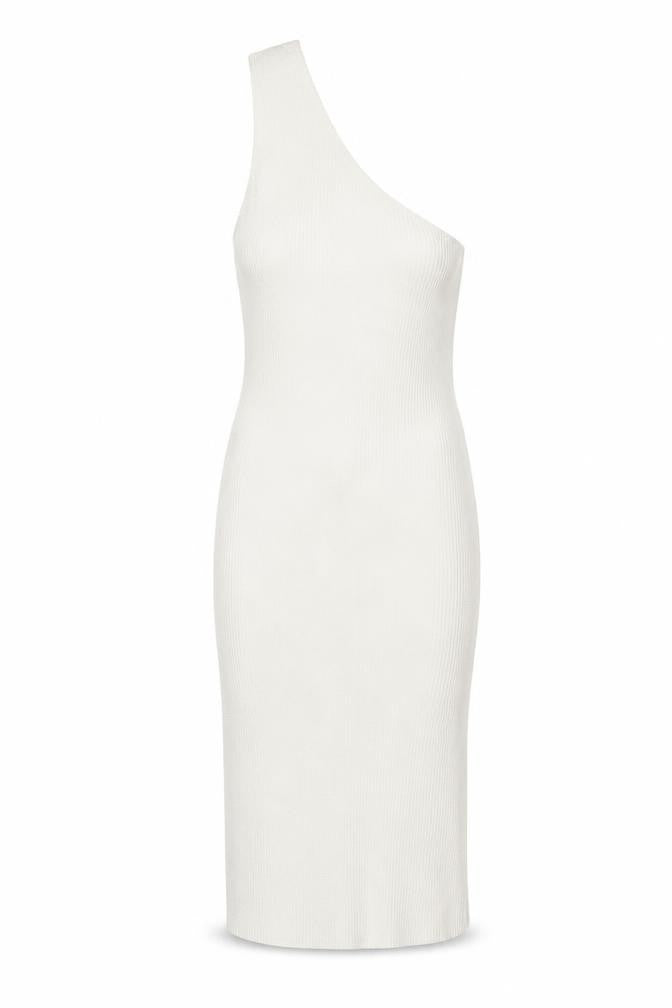 Front view of Miss Toxic Women's White One Shoulder Knit Top, size 6