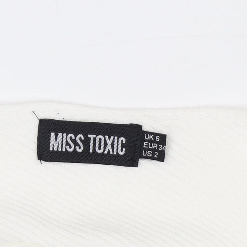 Miss Toxic Women's White One Shoulder Knit Top Size 6
