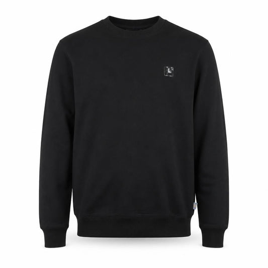 Front view of Fila Men's Black Small Pullover Crew Neck Sweatshirt