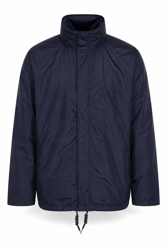 Front view of Portwest Men's Navy Blue Waterproof Windbreaker Jacket, size S