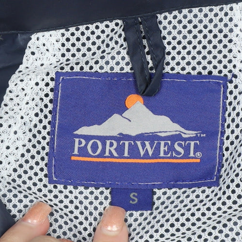 Portwest Men's Navy Blue Waterproof Windbreaker Jacket Size S