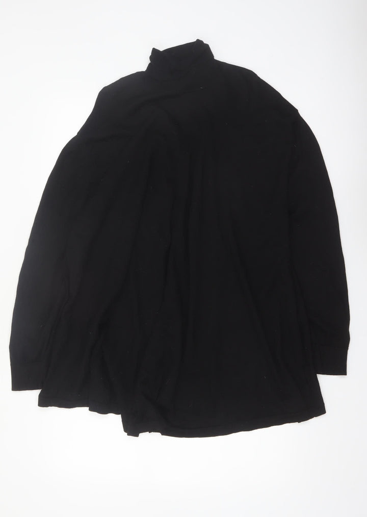 COS Womens Black Roll Neck Long Sleeve Cotton Relaxed Jumper Size 14