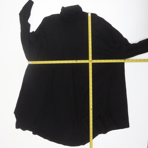 COS Womens Black Roll Neck Long Sleeve Cotton Relaxed Jumper Size 14