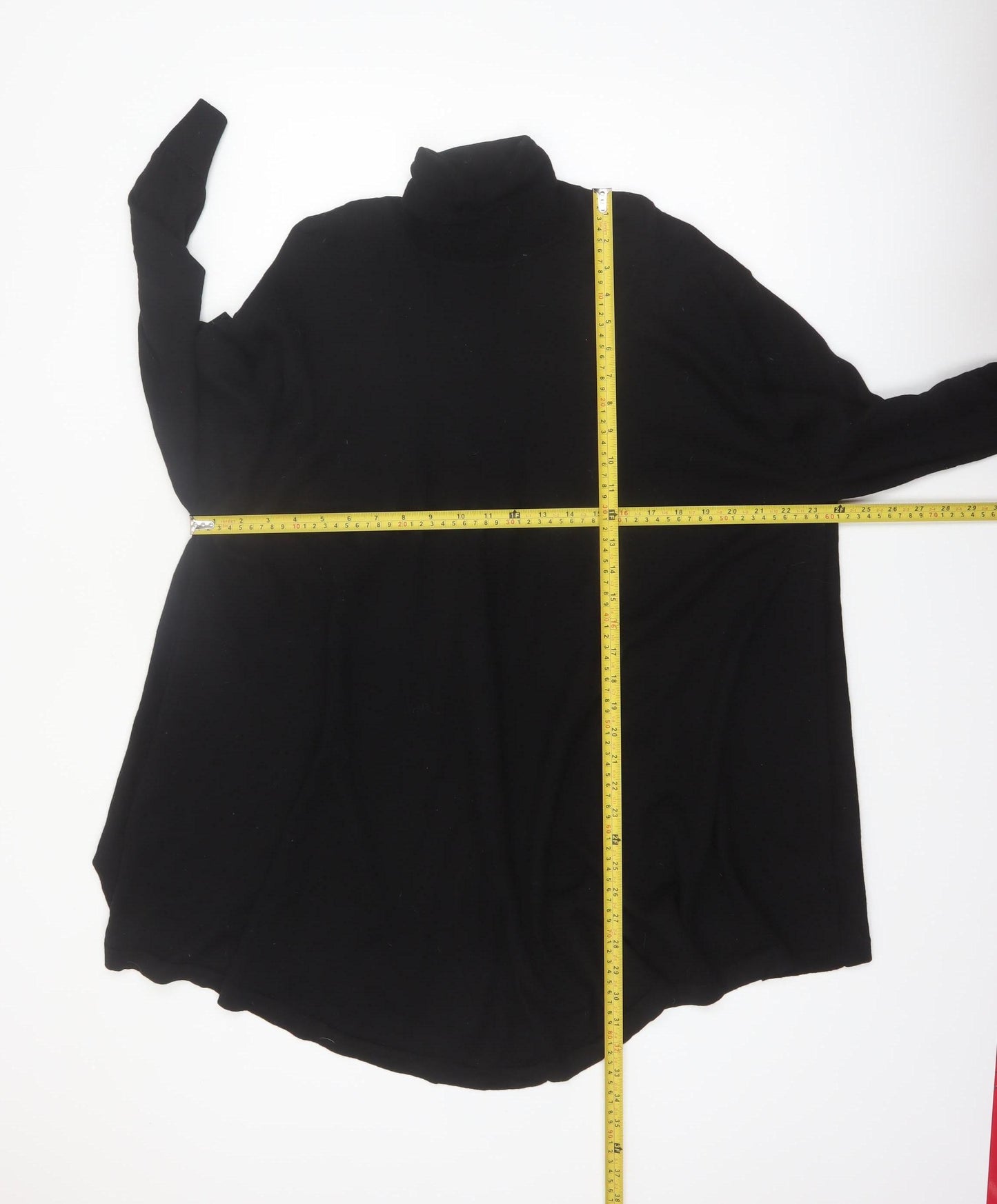 COS Womens Black Roll Neck Long Sleeve Cotton Relaxed Jumper Size 14