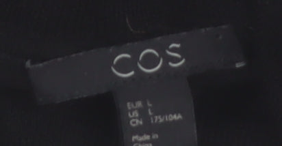 COS Womens Black Roll Neck Long Sleeve Cotton Relaxed Jumper Size 14