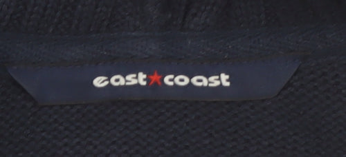 East Coast Women Blue Cotton Hooded Denim Bomber Jacket Size 26